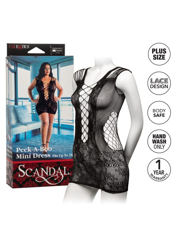 CalExotics Scandal Plus Size Peek-A-Boo Mini Dress - Afbeelding 5