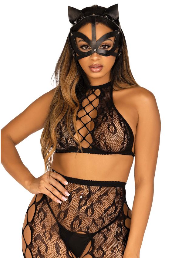 Leg Avenue Vegan leather studded catmask - Afbeelding 4