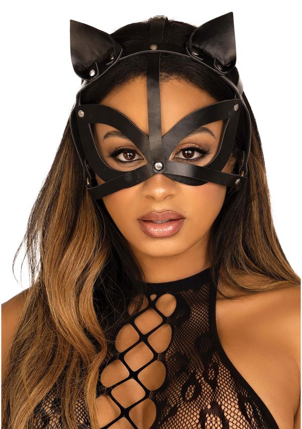 Leg Avenue Vegan leather studded catmask - Afbeelding 2