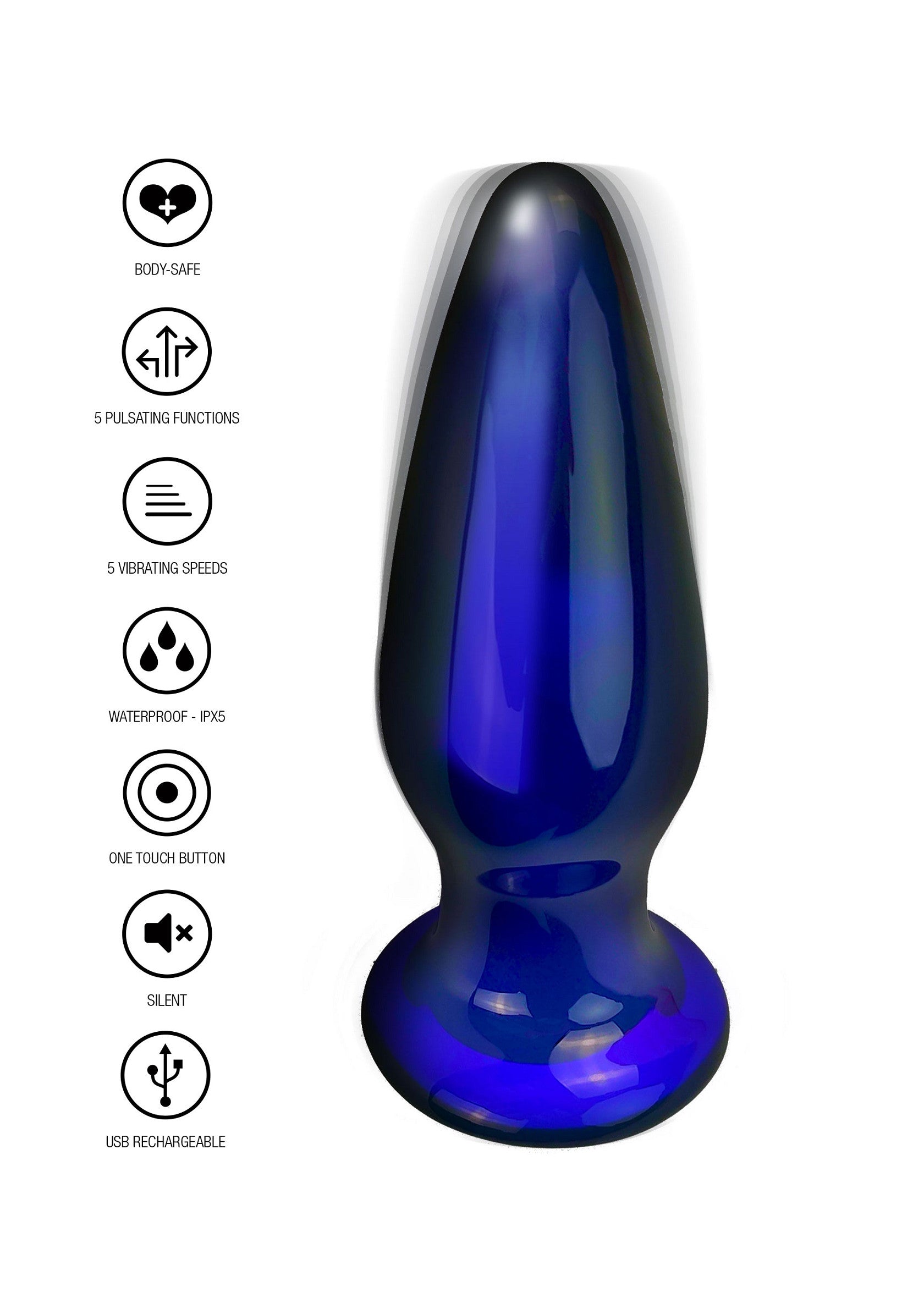 Shining Vibrating Glass Plug - Afbeelding 10