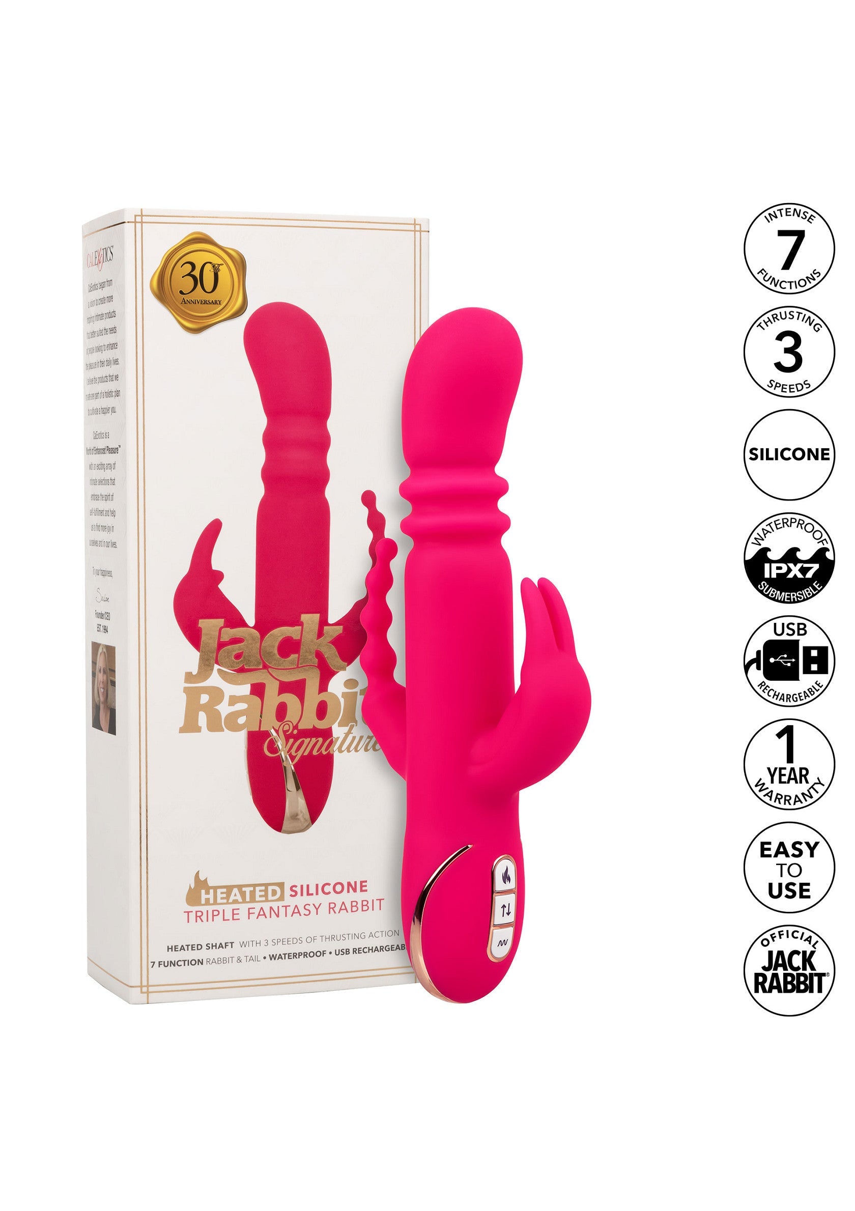 Heated Silicone Triple Rabbit - Afbeelding 7