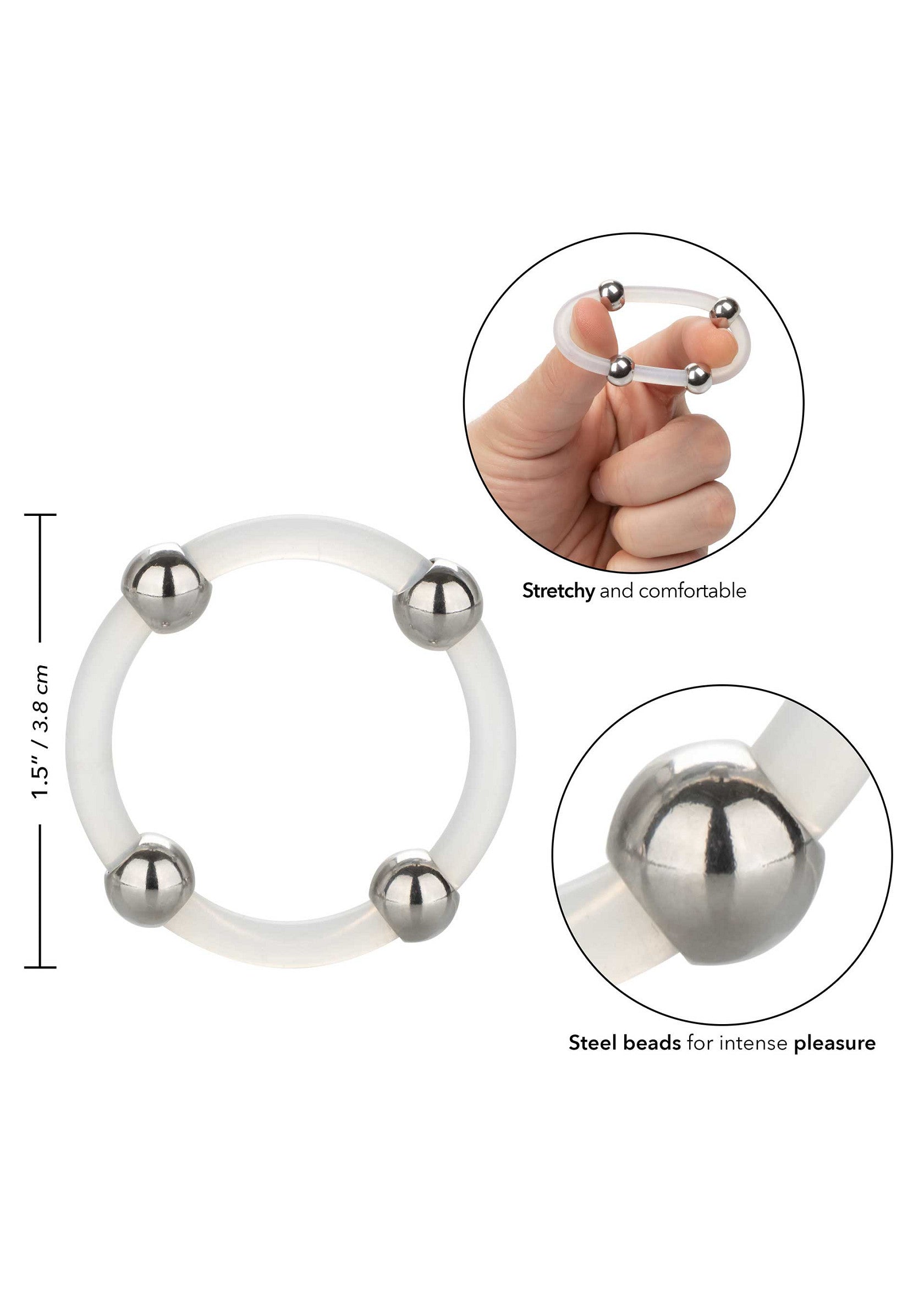 Steel Beaded Silicone Ring L - Afbeelding 4