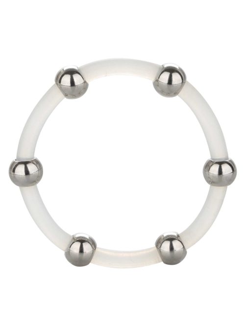 Steel Beaded Silicone Ring XL