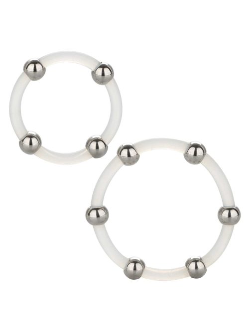 Steel Beaded Silicone Ring Set