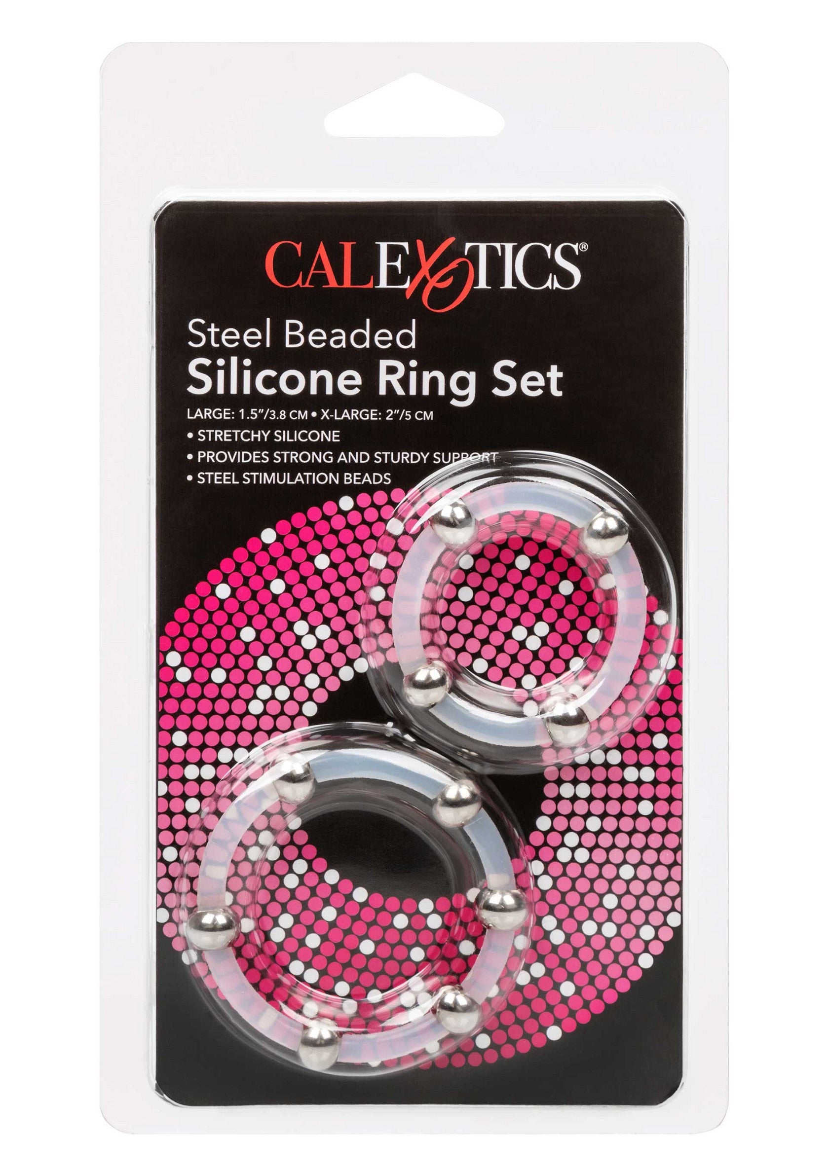 Steel Beaded Silicone Ring Set - Afbeelding 2