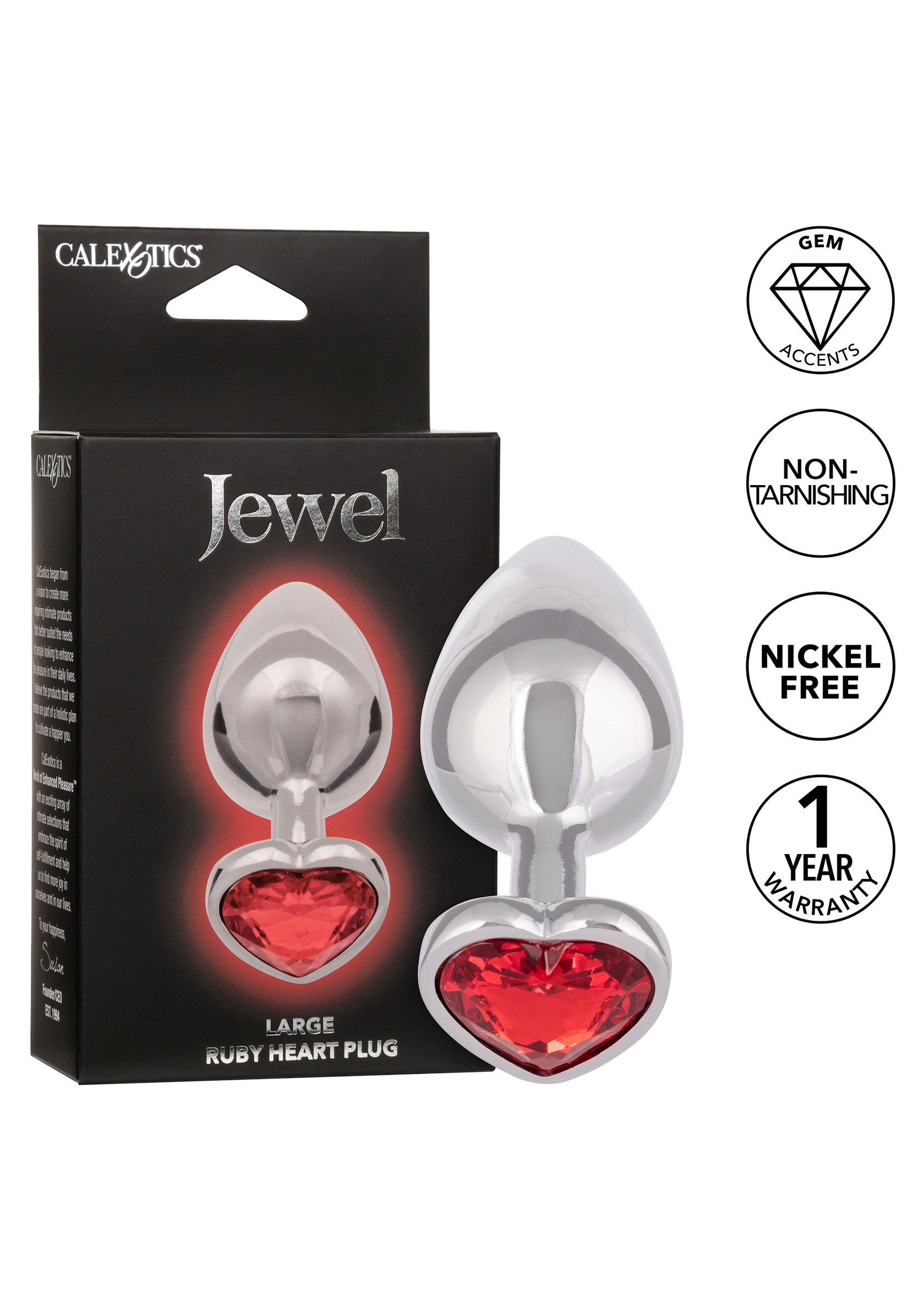 Jewel Large Ruby Heart Plug - Afbeelding 7