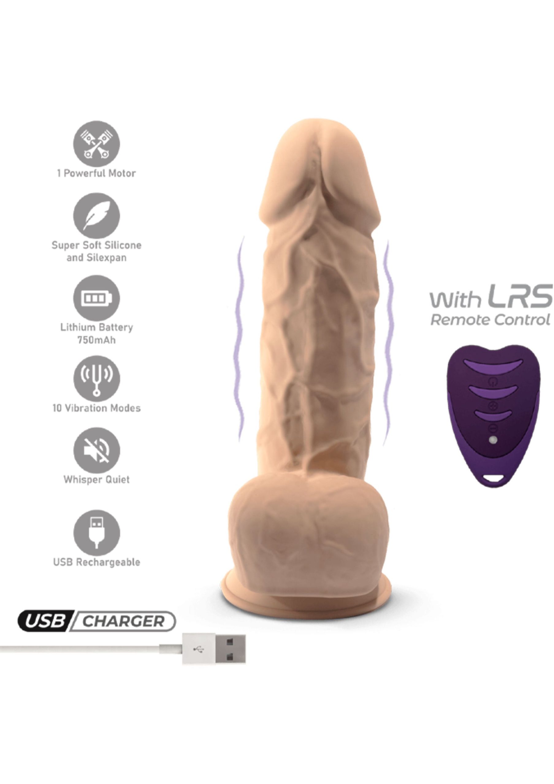 Dildo Vibrating Model 8.5 inch - Afbeelding 6