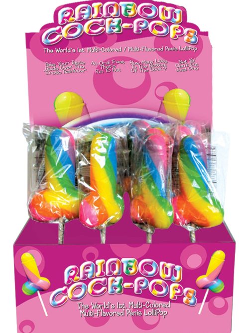 Rainbow Cock Pops Display 12pc