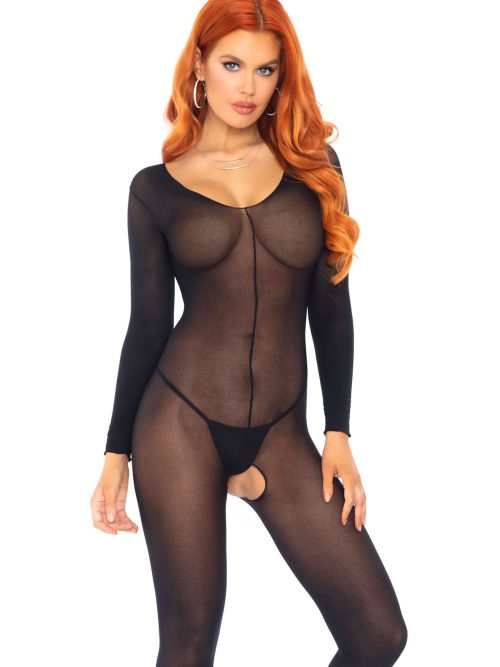 Sheer Long Sleeves Bodystocking