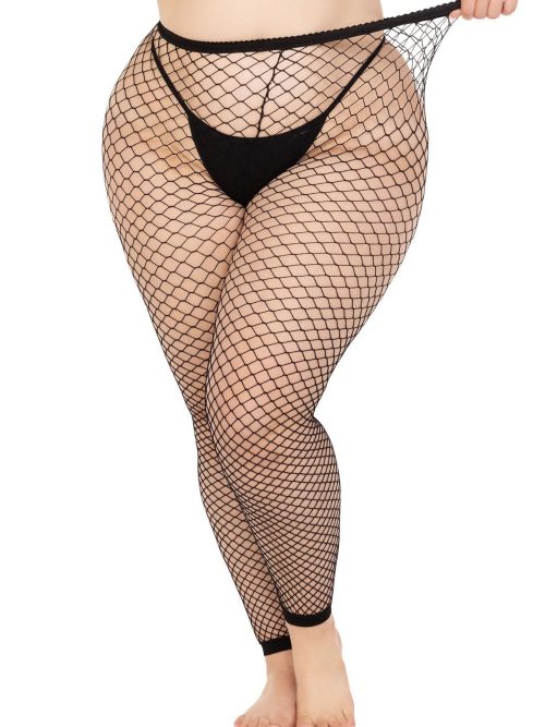 Plus Industrial Net Footless Tights