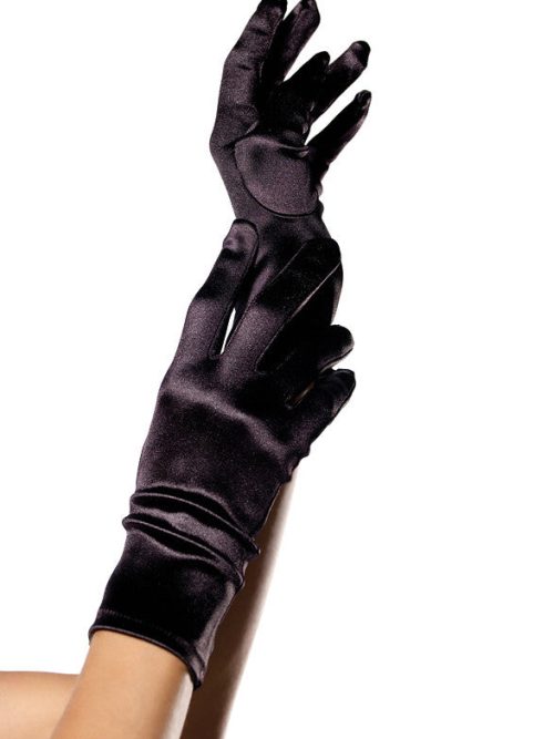 Wrist Length Satin Gloves