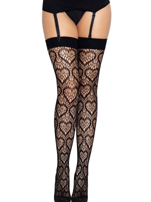 Heart Net Thigh Highs