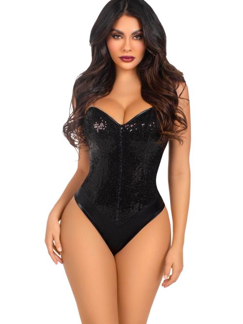 Sequin Boned Crotch Bodysuit