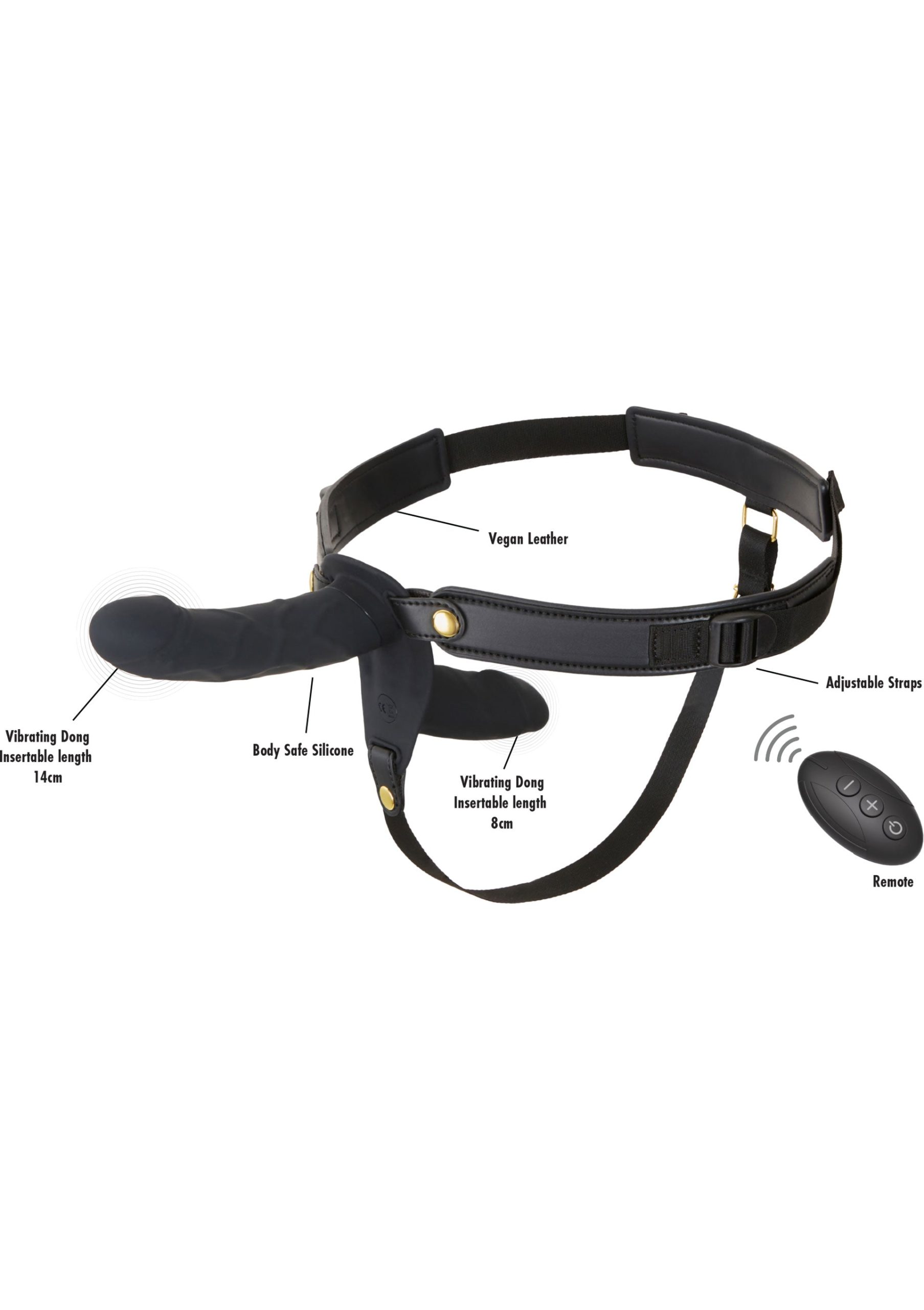 Double Vibrating Pleasure Penis Strapon 14 cm - Afbeelding 7