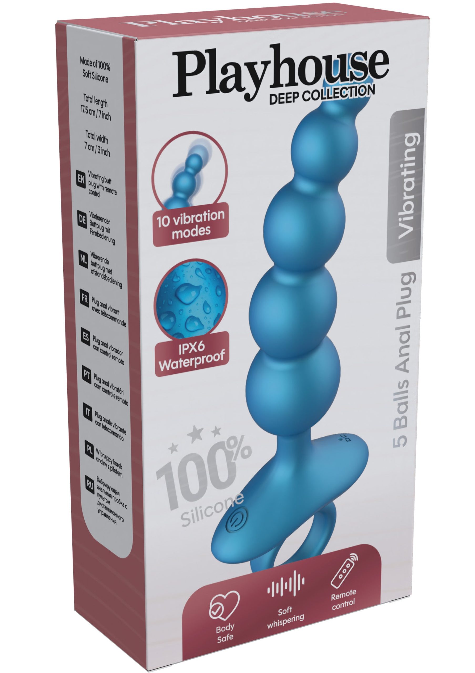 5 Balls Anal Plug Vibrating + Remote - Afbeelding 2